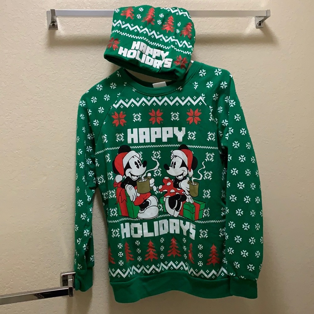 ugly sweater and hat combo